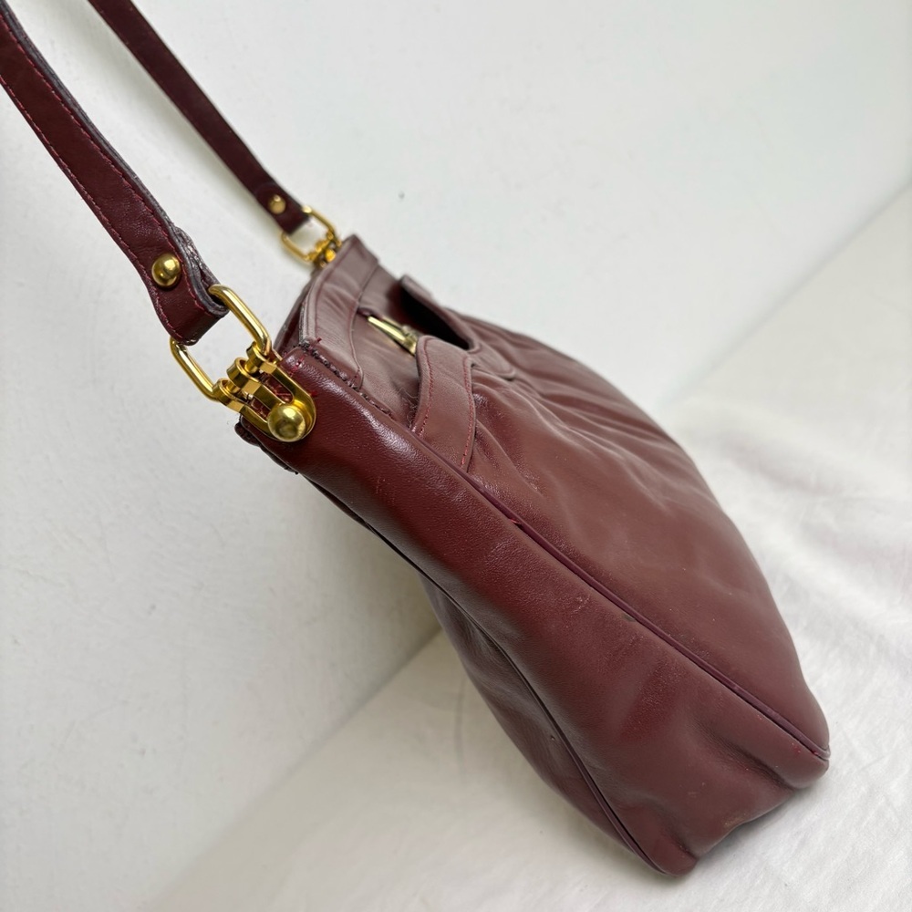 ETIENNE AIGNER Vintage Oxblood Burgundy Leather Crossbody Bag Purse Classic - Picture 6 of 16